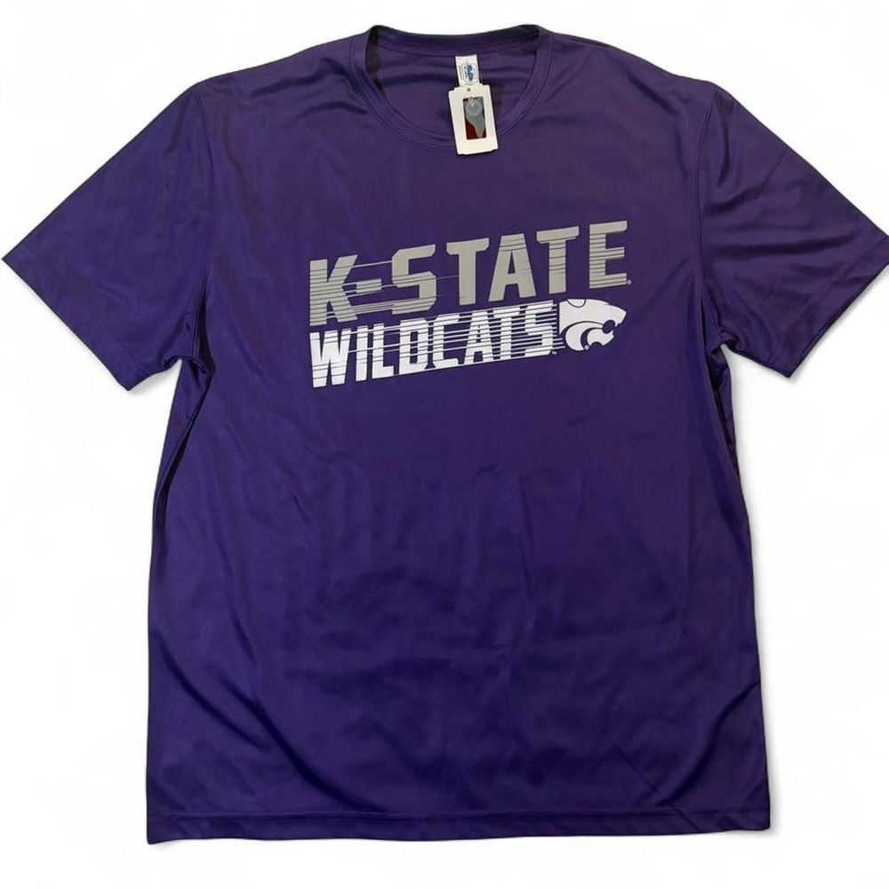 AWDis Kansas State Wildcats Mens Purple Performance T-Shirt JCA001 Large NWT